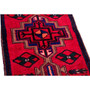 Zanjan Persian Rug 4'9" x 1'10" - Semi Antique Medallion Navy Blue, Crimson Hand Knotted | side view | SKU 110114