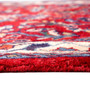 Sarouk Persian Rug 4x1 ft - Semi Antique Medallion Toranj, Shah Abbasi Madder Red, Cream, Navy Blue Hand Knotted | side view | SKU 110517