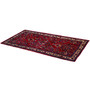 Sarouk Persian Rug 4'5" x 2'2" - Semi Antique Medallion Red, Blue Hand Knotted | texture detail | SKU 110518