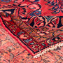 Lilihan Persian Rug 9'3" x 5'9" - Semi Antique Geometric Red, Navy Blue Hand Knotted | detail view | SKU 111011