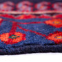 Shahsavan Persian Rug 9'9" x 3'3" - Semi Antique Geometric Blue, Crimson Hand Knotted | back view | SKU 111019