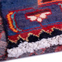 Shahsavan Persian Rug 9'9" x 3'3" - Semi Antique Geometric Blue, Crimson Hand Knotted | pile detail | SKU 111019