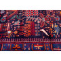 Shahsavan Persian Rug 9x3 ft - Semi Antique Geometric Blue, Crimson Hand Knotted | side view | SKU 111019