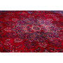 Sabzevar Persian Rug 12x9 ft - Semi Antique Medallion Crimson, Beige Hand Knotted | side view | SKU 111026