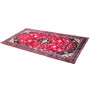 Kashmar Persian Rug 6'3" x 3'3" - Semi Antique Afshan Crimson, Ivory Hand Knotted | texture detail | SKU 111029