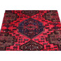 Zanjan Persian Rug 3'9" x 2'4" - Semi Antique Medallion Navy Blue, Crimson Hand Knotted | pile detail | SKU 111031