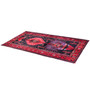 Bijar Persian Rug 8'10" x 4'9" - Semi Antique Medallion Crimson, Navy Blue Hand Knotted | texture detail | SKU 111100