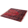 Mashad Persian Rug 10x6 ft - Semi Antique Medallion Crimson, Ultramarine Hand Knotted | texture detail | SKU 111211