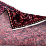 Hamadan Persian Rug 8'10" x 2'9" - Semi Antique Afshan Red, Blue Hand Knotted | corner detail | SKU 111212