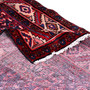 Hamadan Persian Rug 4'9" x 3'3" - Semi Antique Afshan Red, Blue Hand Knotted | corner detail | SKU 111213