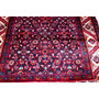 Hamadan Persian Rug 4x3 ft - Semi Antique Herati (Mahi), Afshan (All-Over) Madder Red, Cream, Navy Blue Hand Knotted | side view | SKU 111213