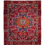 Bakhtiari Persian Rug 11'6" x 9'2" - Semi Antique Medallion Blue, Crimson Hand Knotted | front view | SKU 111340