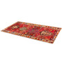 Shiraz Persian Rug 6x3 ft - Semi Antique Geometric Blue, Red Hand Knotted | texture detail | SKU 111404