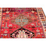 Shiraz Persian Rug 6x3 ft - Semi Antique Geometric Blue, Red Hand Knotted | side view | SKU 111404