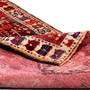 Shiraz Persian Rug 6x3 ft - Semi Antique Geometric Blue, Red Hand Knotted | corner detail | SKU 111404