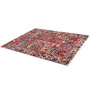 Bakhtiari Persian Rug 6x4 ft - Semi Antique Kheshti Garden, Geometric Madder Red, Navy Blue, Cream Hand Knotted | texture detail | SKU 111410