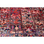 Bakhtiari Persian Rug 6x4 ft - Semi Antique Kheshti Garden, Geometric Madder Red, Navy Blue, Cream Hand Knotted | side view | SKU 111410