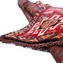 Shiraz Persian Rug 4'7" x 2'11" - Semi Antique Geometric Blue, Red Hand Knotted | detail view | SKU 111413
