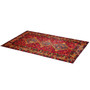 Shiraz Persian Rug 8'10" x 5'1" - Semi Antique Geometric Blue, Red Hand Knotted | texture detail | SKU 111414