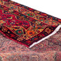 Shiraz Persian Rug 8'10" x 5'1" - Semi Antique Geometric Blue, Red Hand Knotted | corner detail | SKU 111414