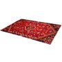 Shiraz Persian Rug 7x4 ft - Semi Antique Geometric Blue, Red Hand Knotted | texture detail | SKU 111416