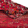 Shiraz Persian Rug 7x4 ft - Semi Antique Geometric Blue, Red Hand Knotted | corner detail | SKU 111416