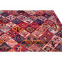 Shiraz Persian Rug 6x4 ft - Semi Antique Geometric Blue, Red Hand Knotted | side view | SKU 111419
