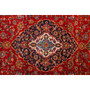 Kashan Persian Rug 13x10 ft - Semi Antique Medallion Crimson, Navy Blue Hand Knotted | pile detail | SKU 110004