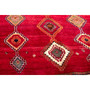 Qashqai Persian Rug 8x5 ft - Semi Antique Geometric Crimson, Blue Hand Knotted | side view | SKU 111422
