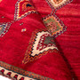 Qashqai Persian Rug 8x5 ft - Semi Antique Geometric Crimson, Blue Hand Knotted | detail view | SKU 111422