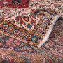 Tabriz Persian Rug 12x10 ft - Semi Antique Medallion Toranj Shah Abbasi Cream Madder Red Rust Red Hand Knotted | detail view | SKU 111576