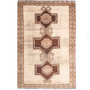 Shiraz Persian Rug 6'9" x 4'4" - Semi Antique Geometric Blue, Red Hand Knotted | front view | SKU 111426
