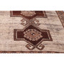 Shiraz Persian Rug 6'9" x 4'4" - Semi Antique Geometric Blue, Red Hand Knotted | side view | SKU 111426