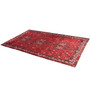 Shiraz Persian Rug 9x6 ft - Semi Antique Medallion Geometric Madder Red, Dark Red, Burgundy Hand Knotted | texture detail | SKU 111430