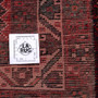 Shiraz Persian Rug 9x6 ft - Semi Antique Geometric Blue, Red Hand Knotted | full view | SKU 111430