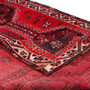 Shiraz Persian Rug 8x4 ft - Semi Antique Geometric, Gol Farang Red, Dark Red, Burgundy Hand Knotted | corner detail | SKU 111431