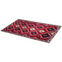 Lori Persian Rug 9'8" x 5'6" - Semi Antique Geometric Red, Brown Hand Knotted | texture detail | SKU 111434