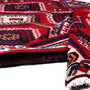 Lori Persian Rug 9'8" x 5'6" - Semi Antique Geometric Red, Brown Hand Knotted | detail view | SKU 111434