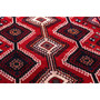 Lori Persian Rug 9'8" x 5'6" - Semi Antique Geometric Red, Brown Hand Knotted | side view | SKU 111434