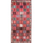 Shiraz Persian Rug 9'2" x 4'3" - Semi Antique Geometric Blue, Red Hand Knotted | front view | SKU 111437