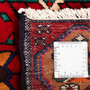 Qashqai Persian Rug 10x3 ft - Semi Antique Mihrab Prayer, Boteh Paisley Crimson, Rust Red, Burnt Orange Hand Knotted | full view | SKU 110005