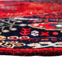 Shiraz Persian Rug 8x5 ft - Semi Antique Geometric Blue, Red Hand Knotted | back view | SKU 111439
