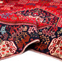 Shiraz Persian Rug 8'6" x 5'7" - Semi Antique Geometric Blue, Red Hand Knotted | detail view | SKU 111439