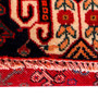 Shiraz Persian Rug 8'6" x 5'7" - Semi Antique Geometric Blue, Red Hand Knotted | pile detail | SKU 111439