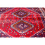 Shiraz Persian Rug 5x4 ft - Semi Antique Geometric Blue, Red Hand Knotted | side view | SKU 111441