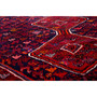 Shiraz Persian Rug 6'9" x 4'6" - Semi Antique Geometric Blue, Red Hand Knotted | side view | SKU 111443