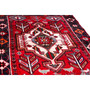 Shiraz Persian Rug 7'3" x 4'3" - Semi Antique Geometric Blue, Red Hand Knotted | side view | SKU 111445