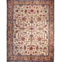 Tabriz Persian Rug 13'7" x 6'10" - Semi Antique Medallion Red, Cream Hand Knotted | front view | SKU 111452