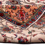 Tabriz Persian Rug 13'7" x 6'10" - Semi Antique Medallion Red, Cream Hand Knotted | corner detail | SKU 111452