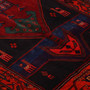 Hashtrood Persian Rug 14'0" x 3'10" - Semi Antique Medallion Geometric Red, Burgundy, Orange Hand Knotted | back view | SKU 110006